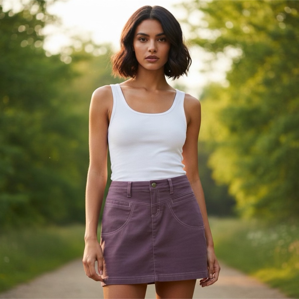 ATHLETA DONT SWEAT IT Women's Dark Purple Skorts SKIRT size 6P NEW WITH TAGS